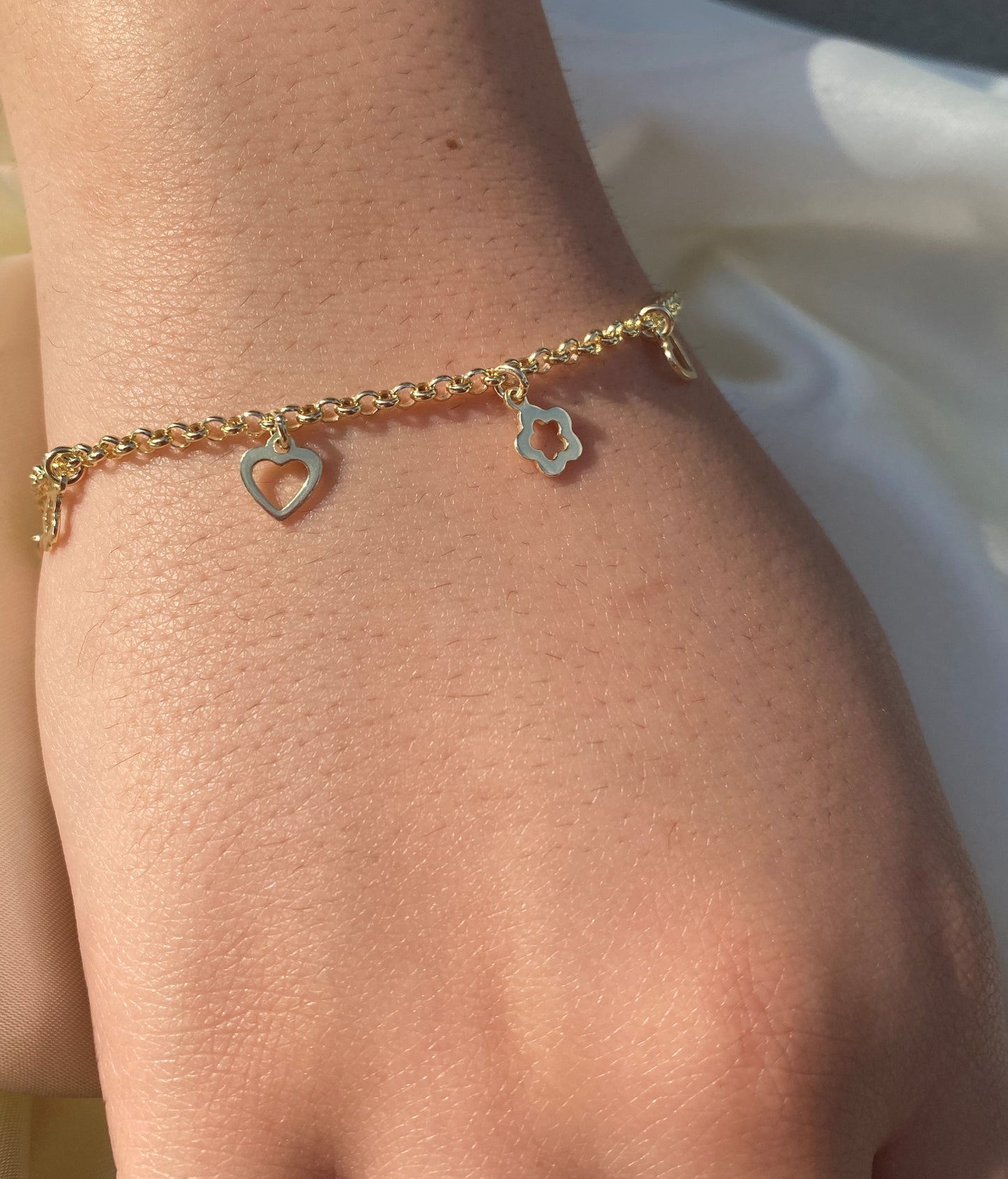 Heart and Star Charm Bracelet
