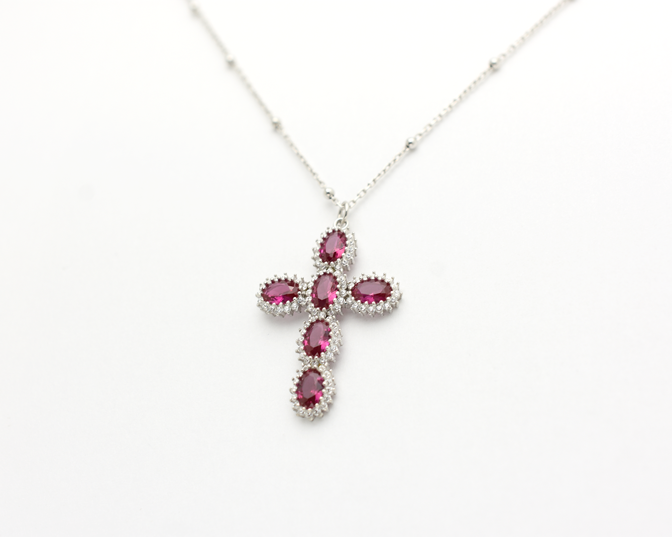 Ruby Cross Necklace