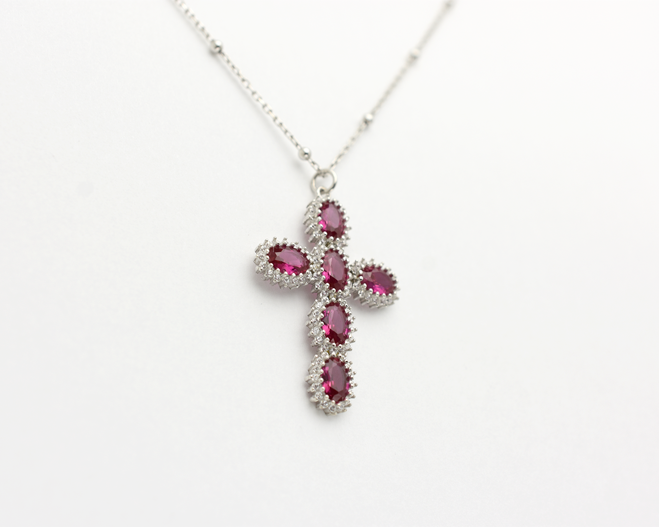 Ruby Cross Necklace