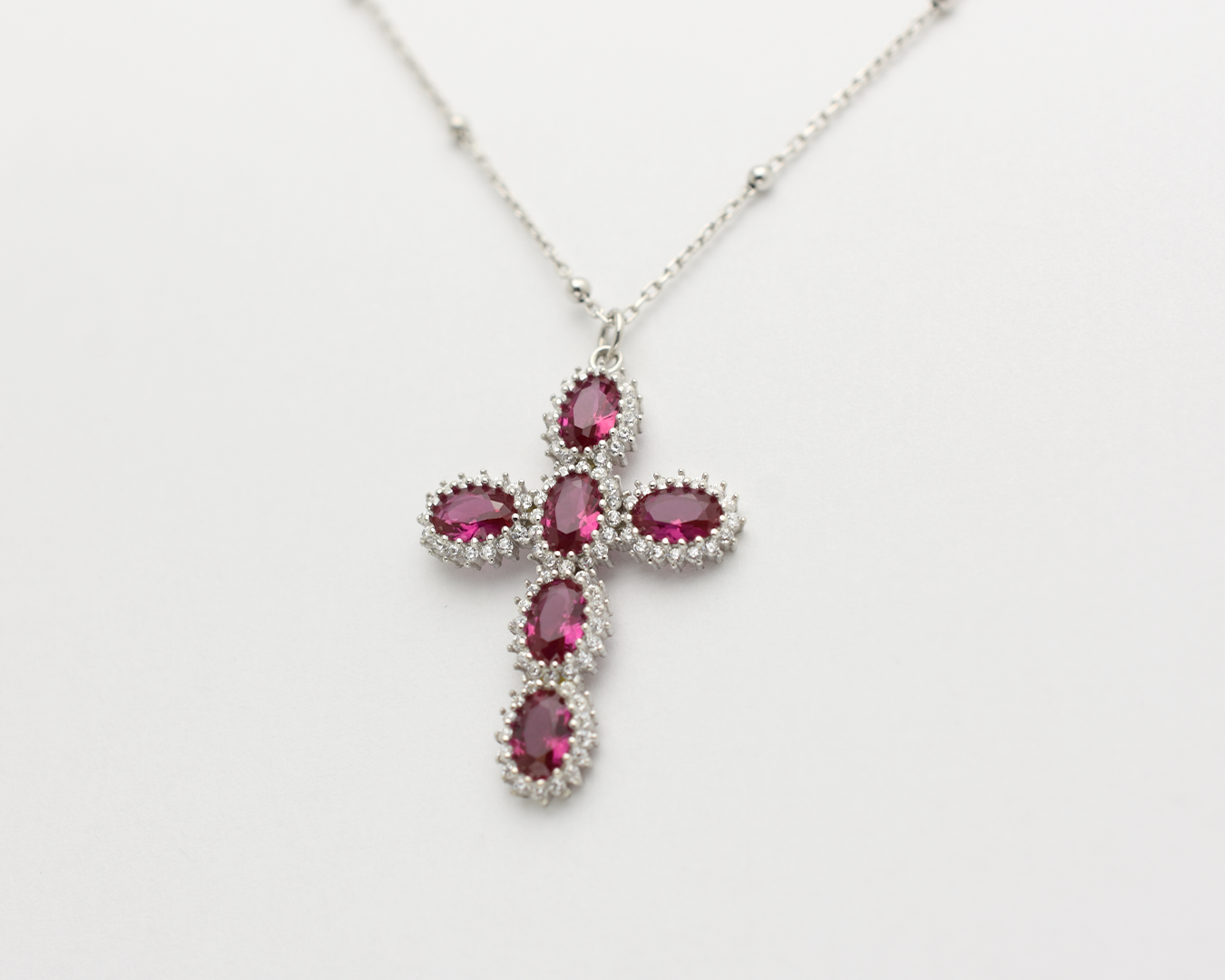 Ruby Cross Necklace