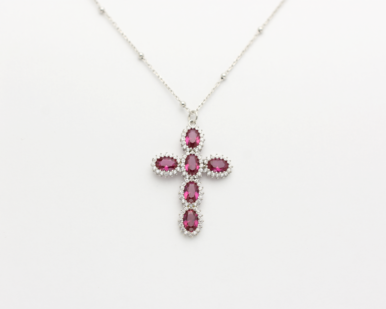 Ruby Cross Necklace