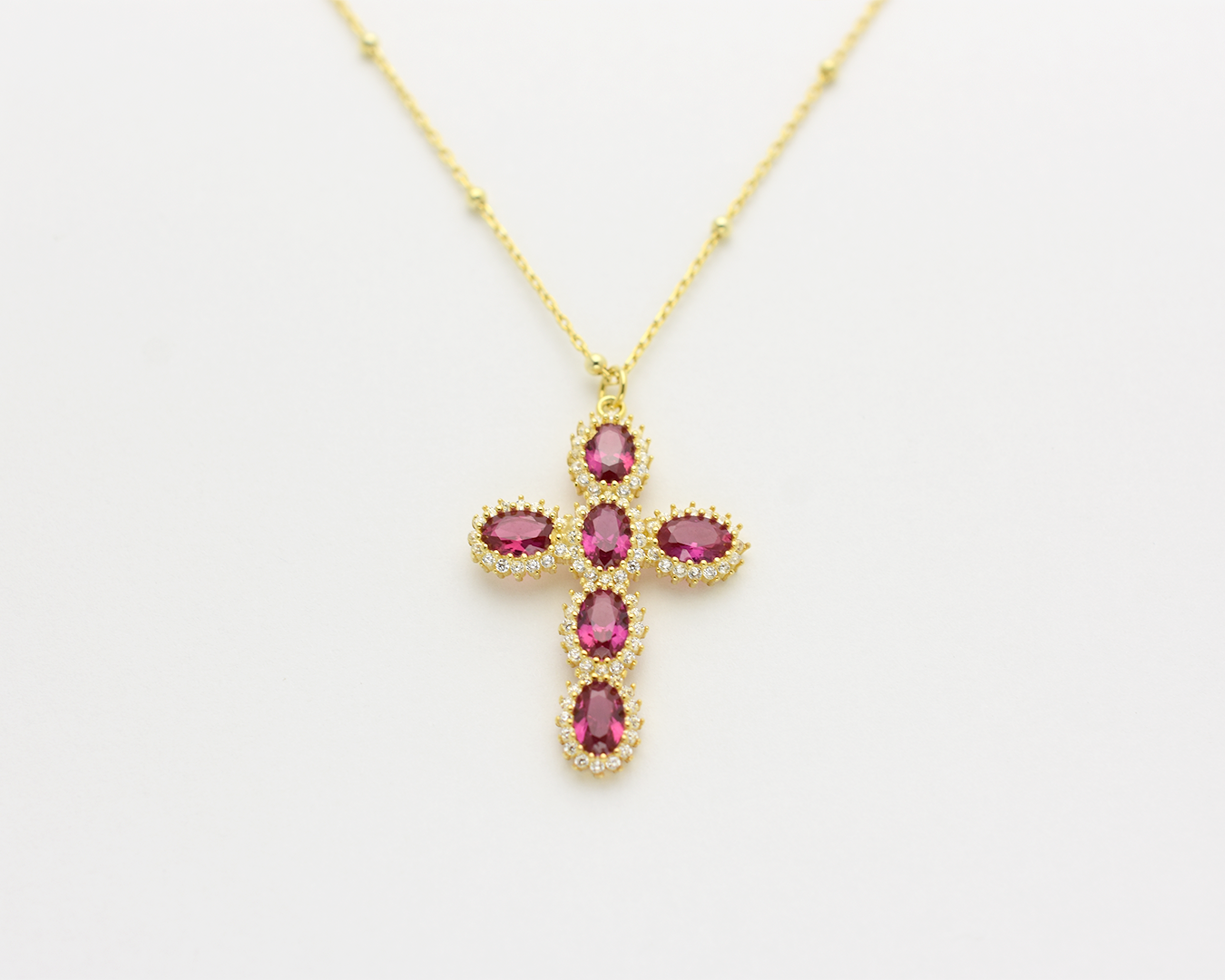 Ruby Cross Necklace