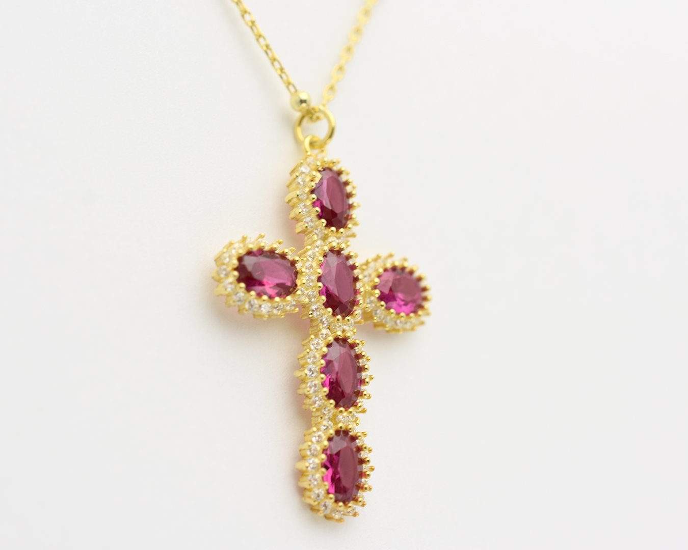 Ruby Cross Necklace