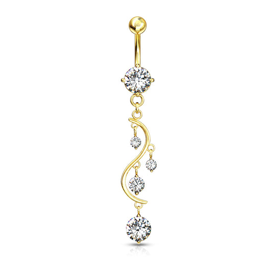 Flower Vine Belly Ring