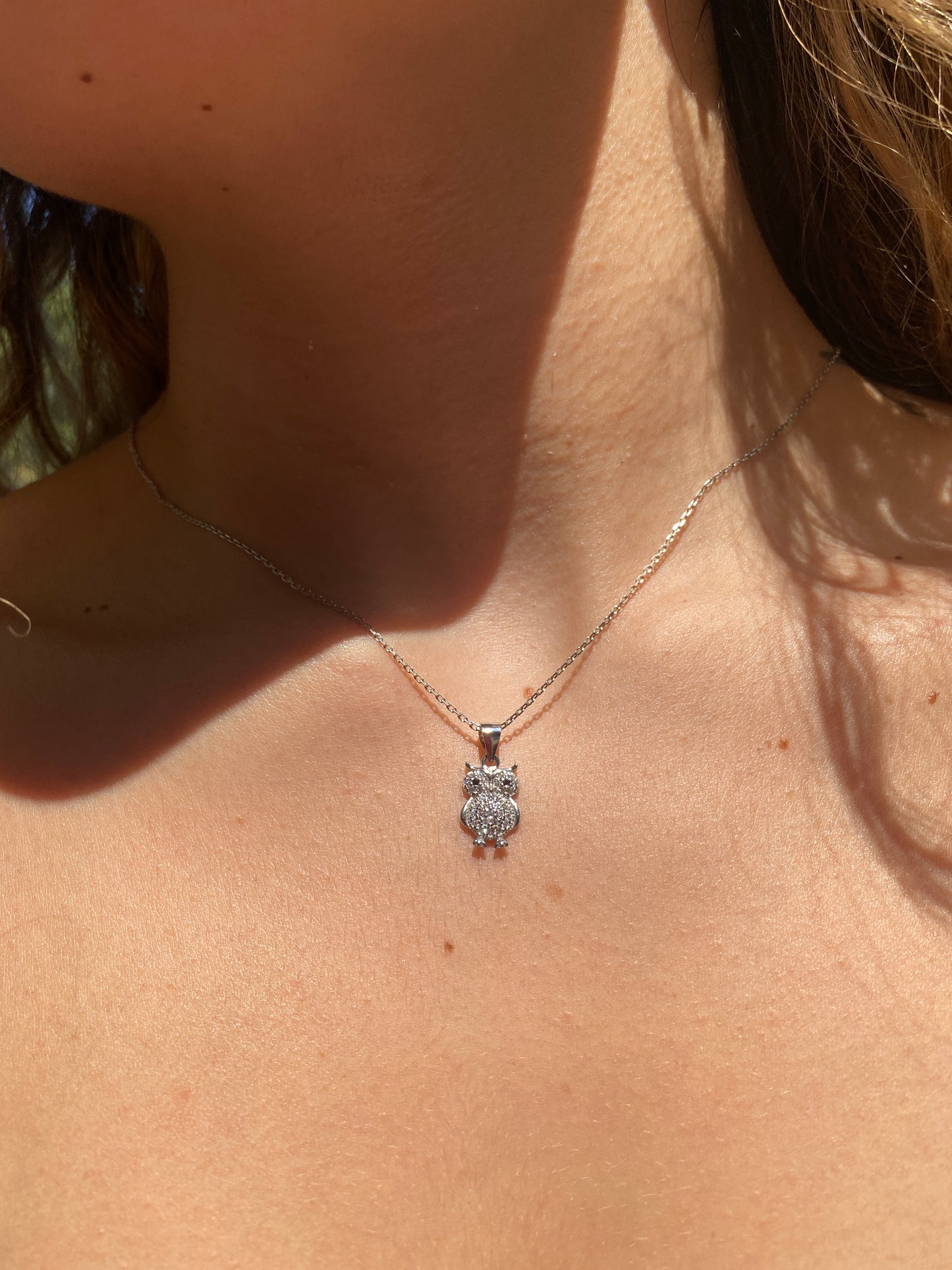 CZ Owl Necklace
