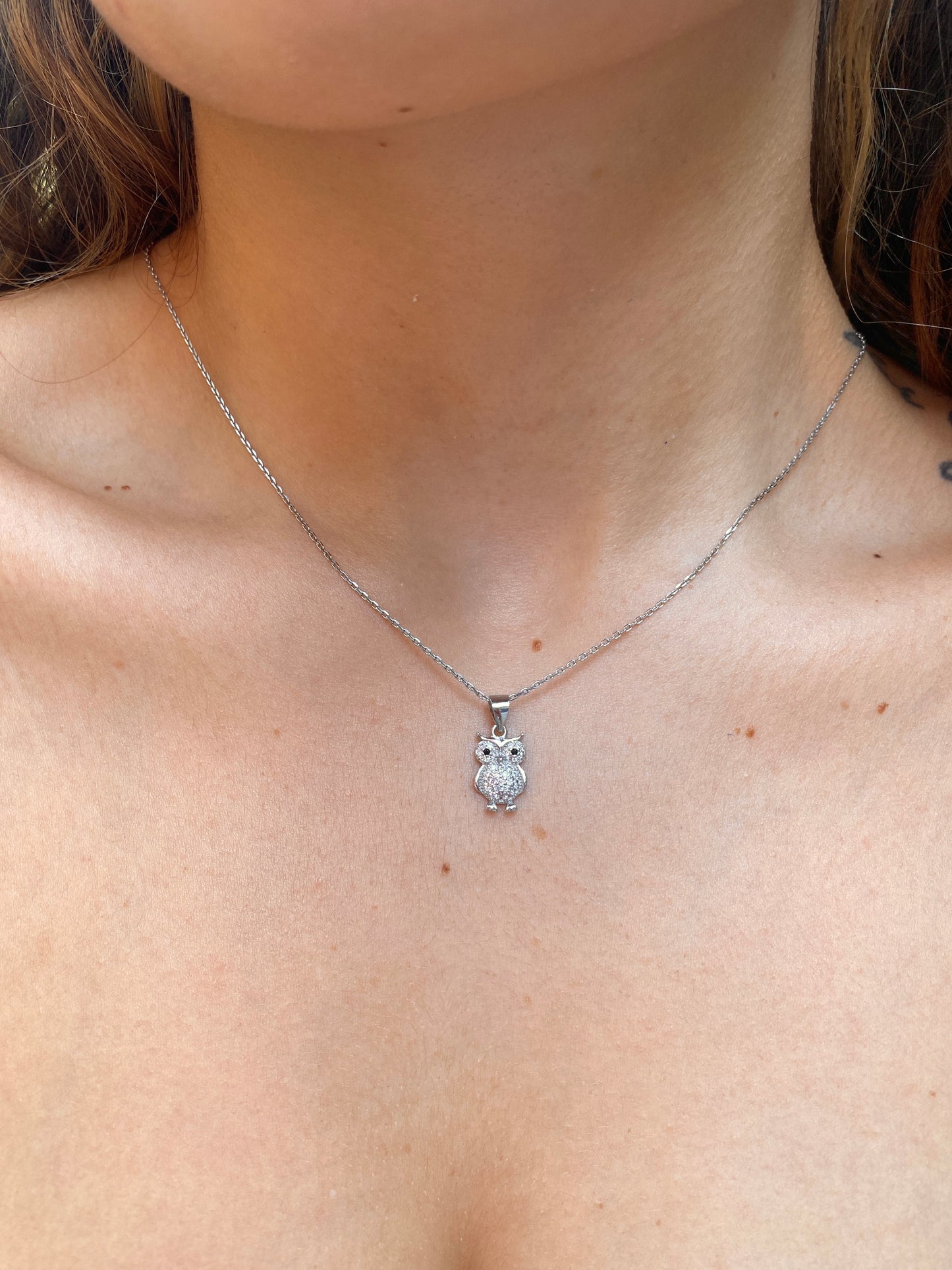 CZ Owl Necklace
