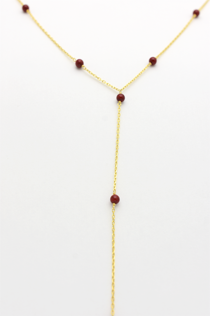 Red Lariat Necklace