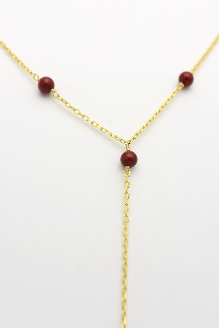 Red Lariat Necklace