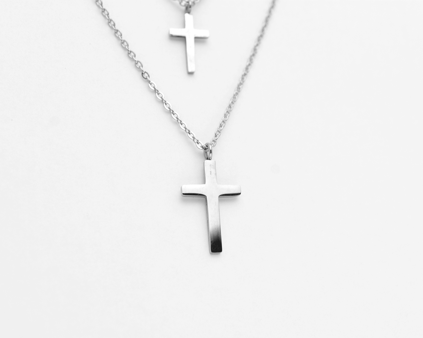 Double Layer Cross Necklace