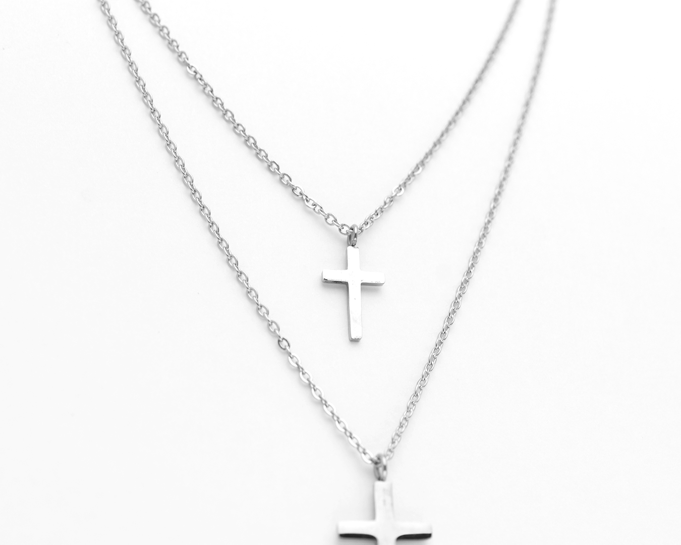 Double Layer Cross Necklace