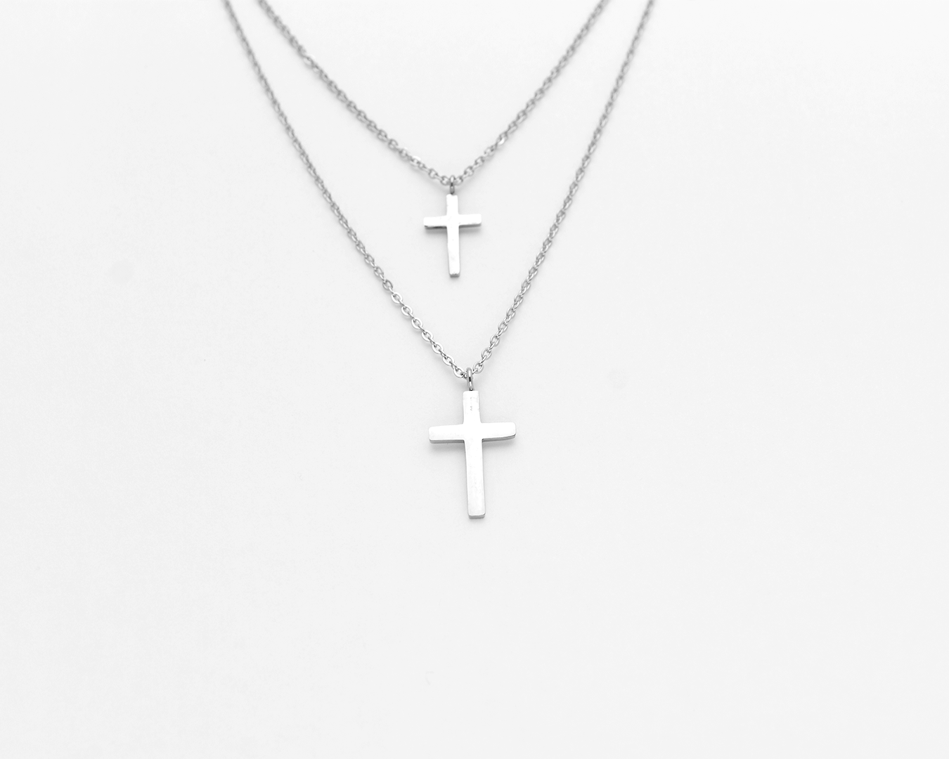 Double Layer Cross Necklace
