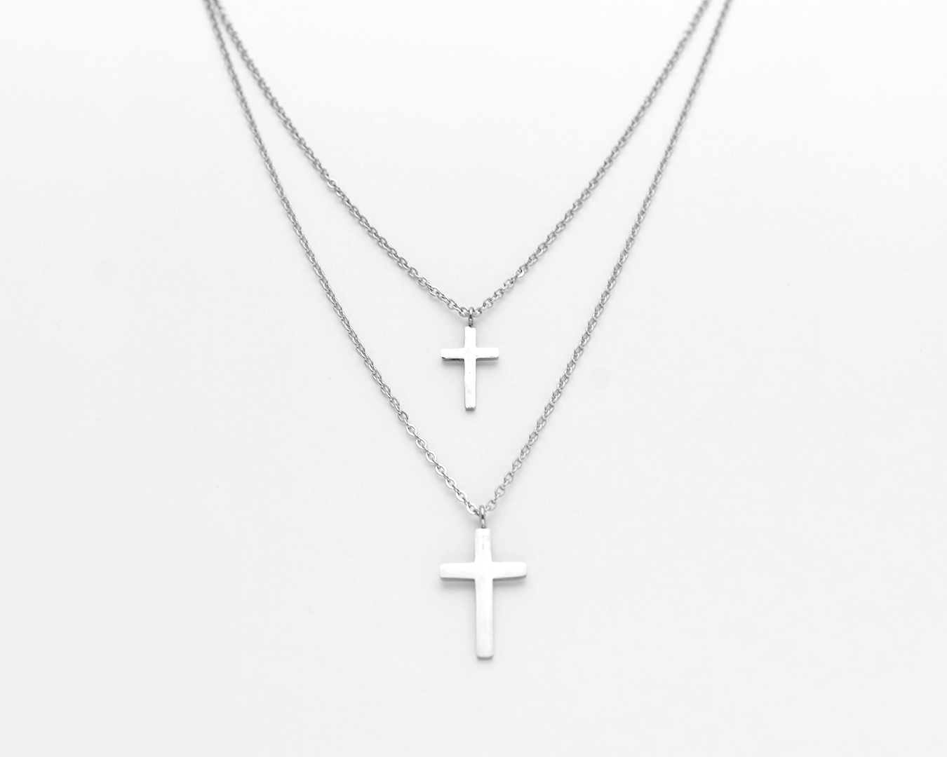 Double Layer Cross Necklace
