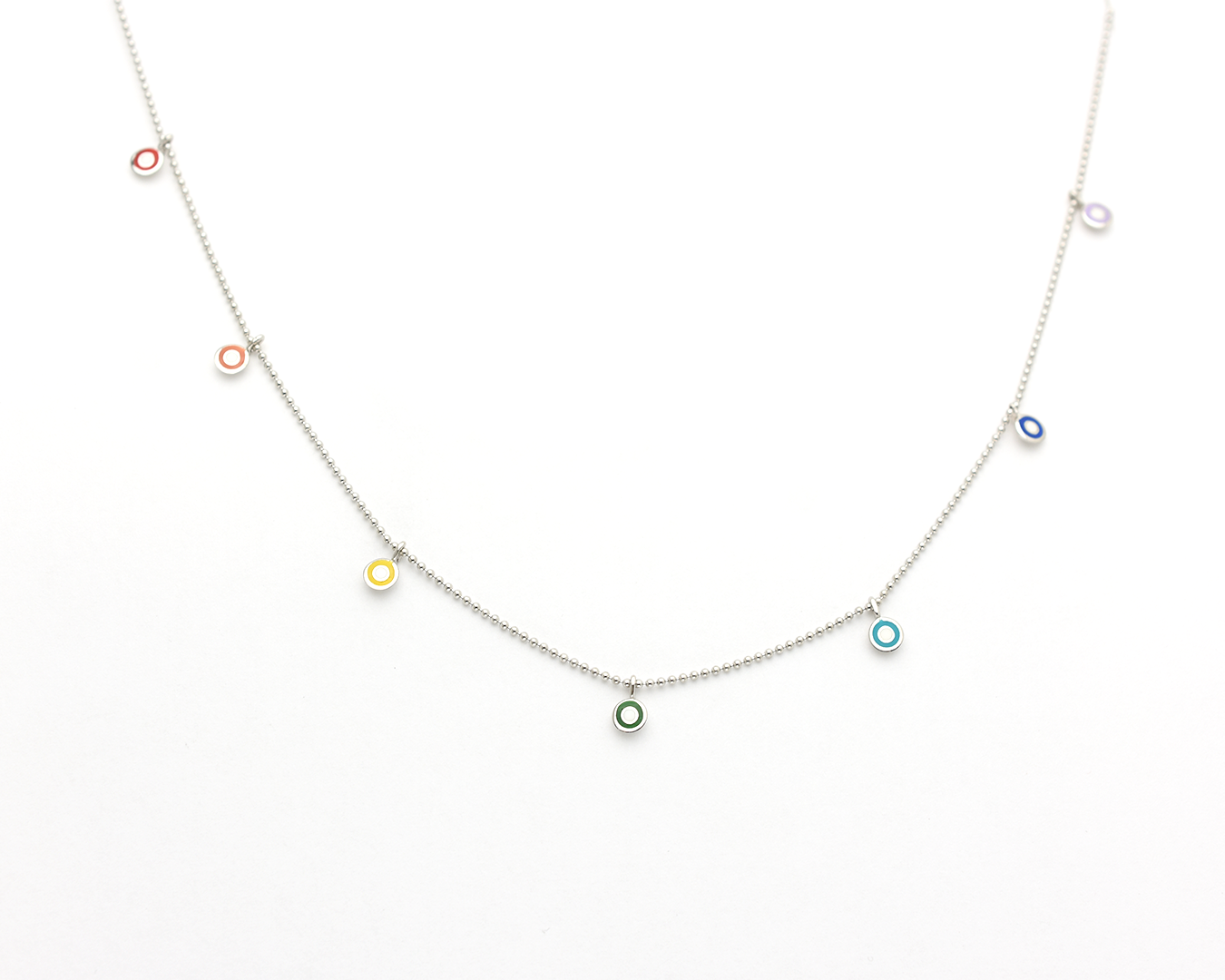 Rainbow Evil Eye Station Necklace