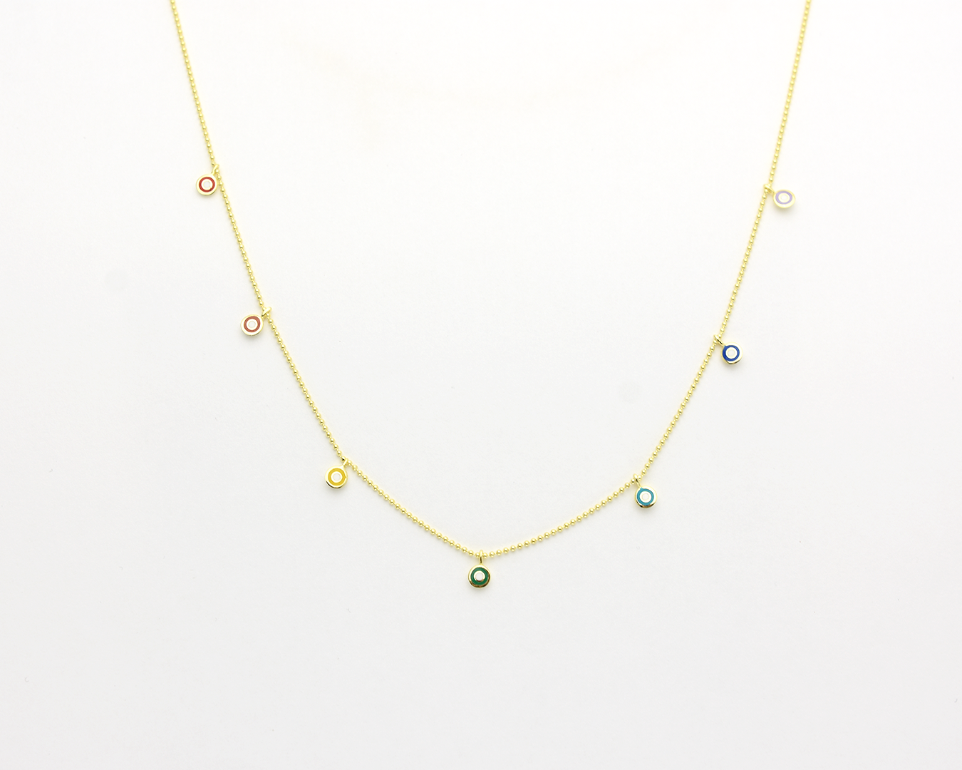 Rainbow Evil Eye Station Necklace