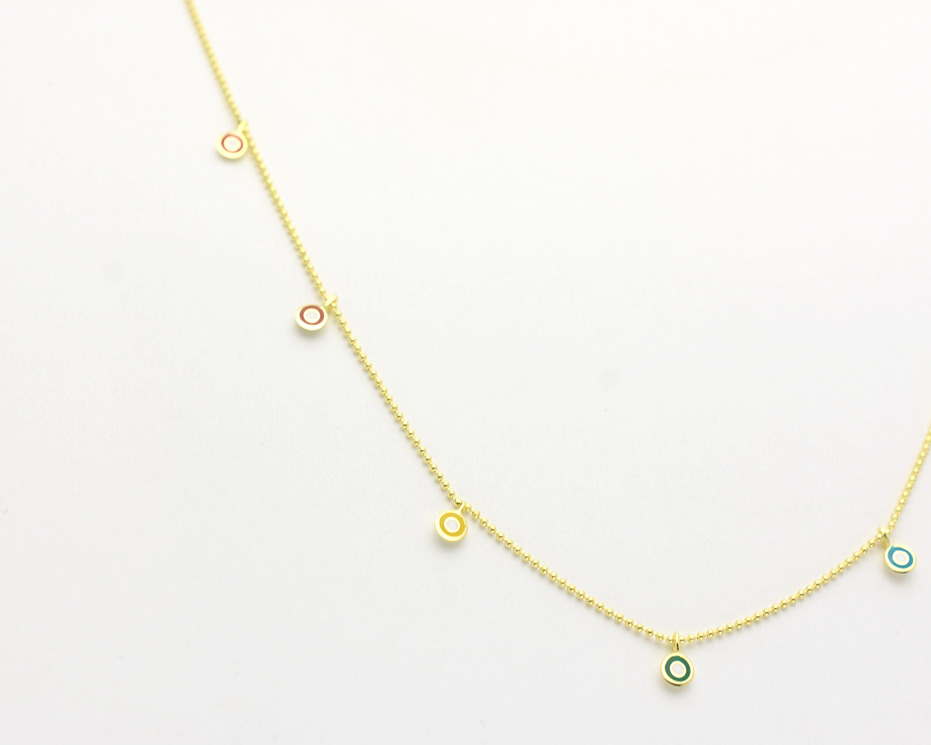 Rainbow Evil Eye Station Necklace