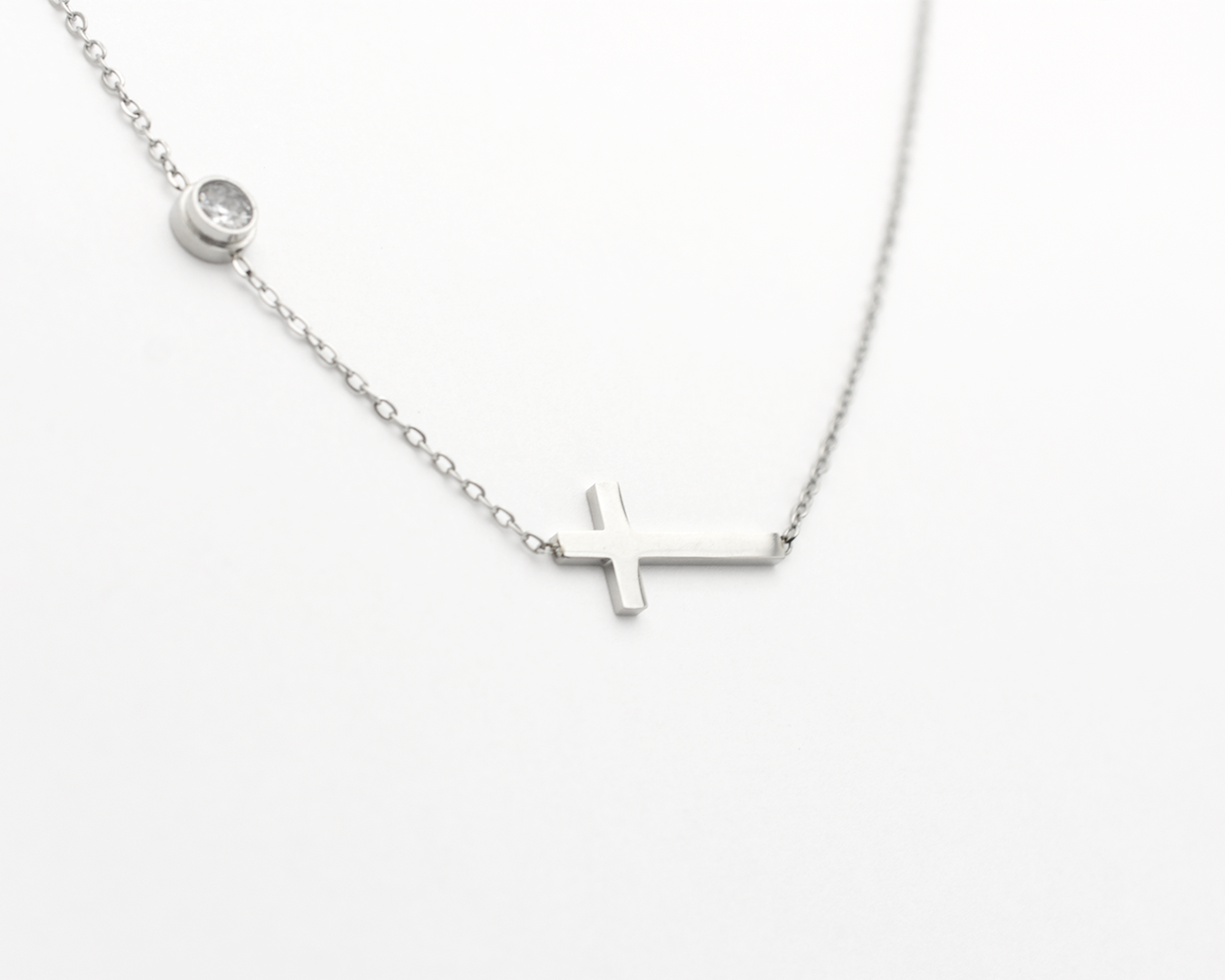Sideways Cross Necklace