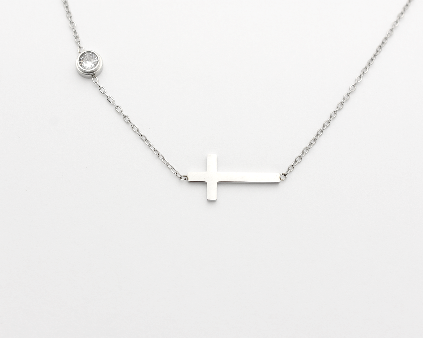 Sideways Cross Necklace