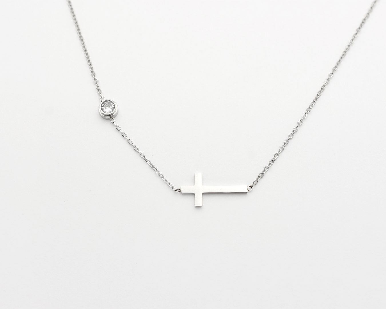 Sideways Cross Necklace