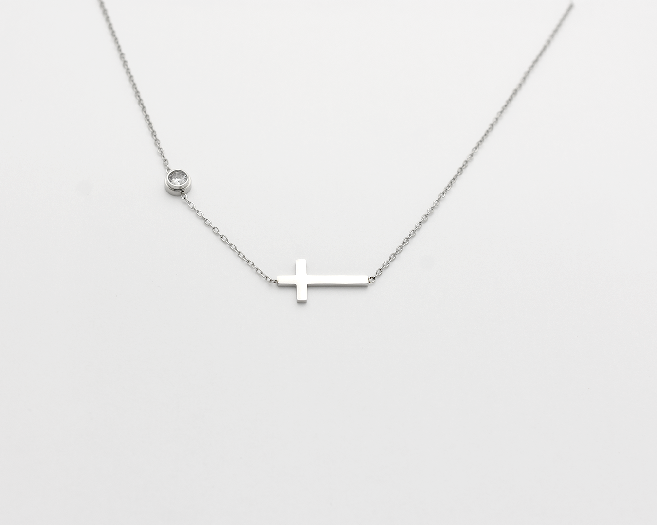 Sideways Cross Necklace