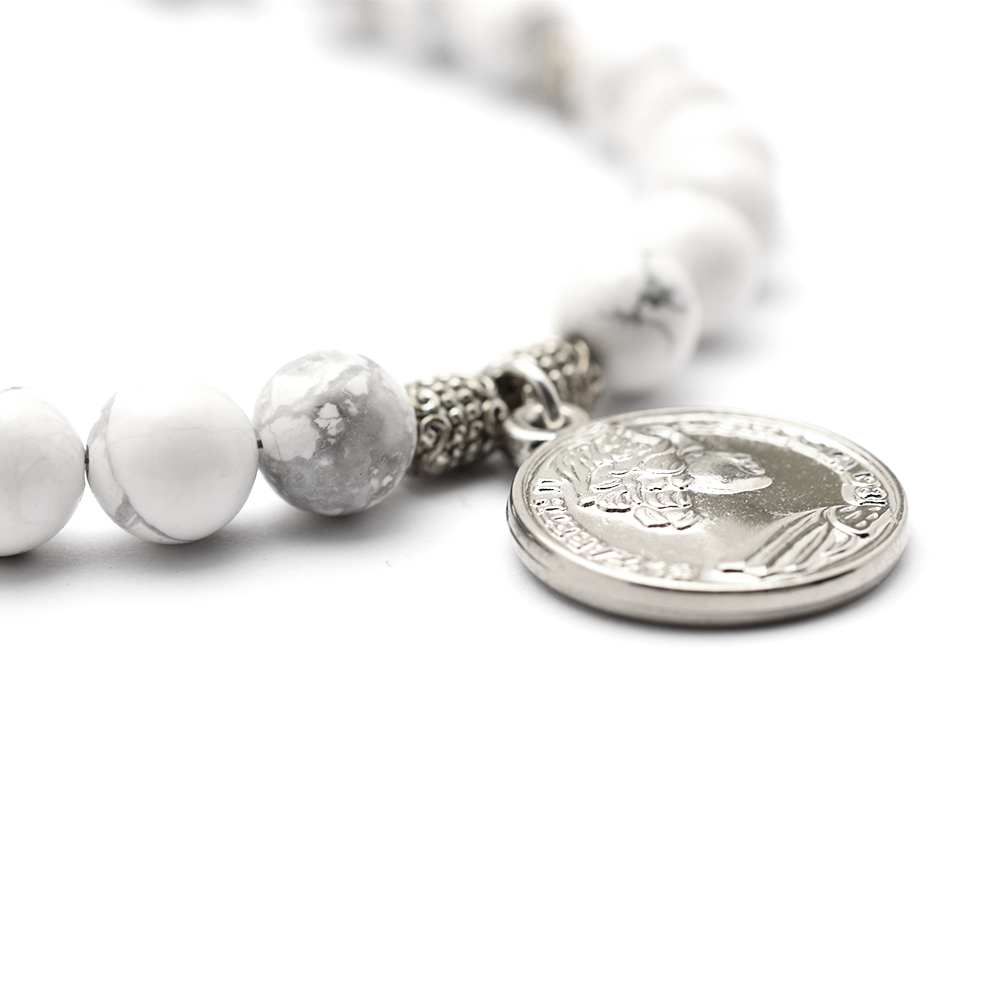 White Howlite Beaded Belly Chain