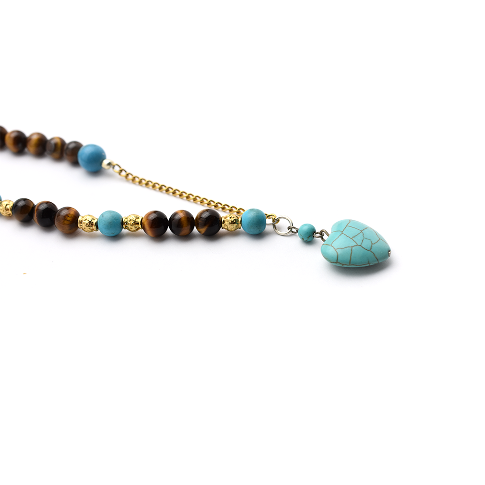 Turquoise Heart Beaded Belly Chain