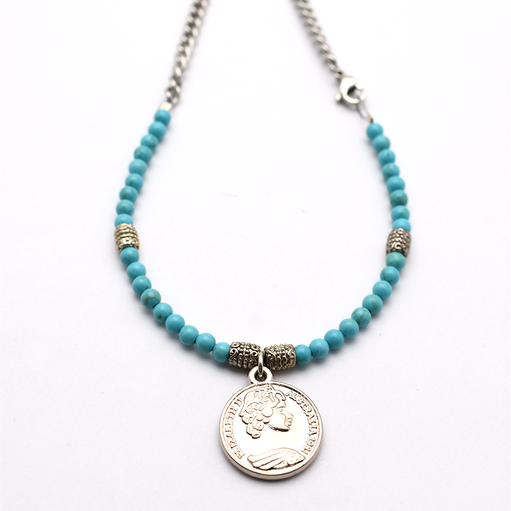 Turquoise Coin Beaded Belly Chain