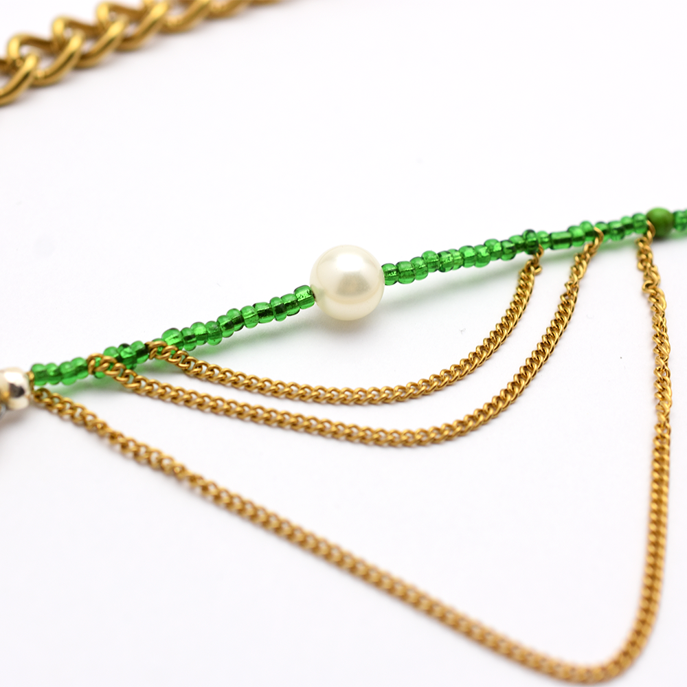 Dangly Green Pearl Belly Chain