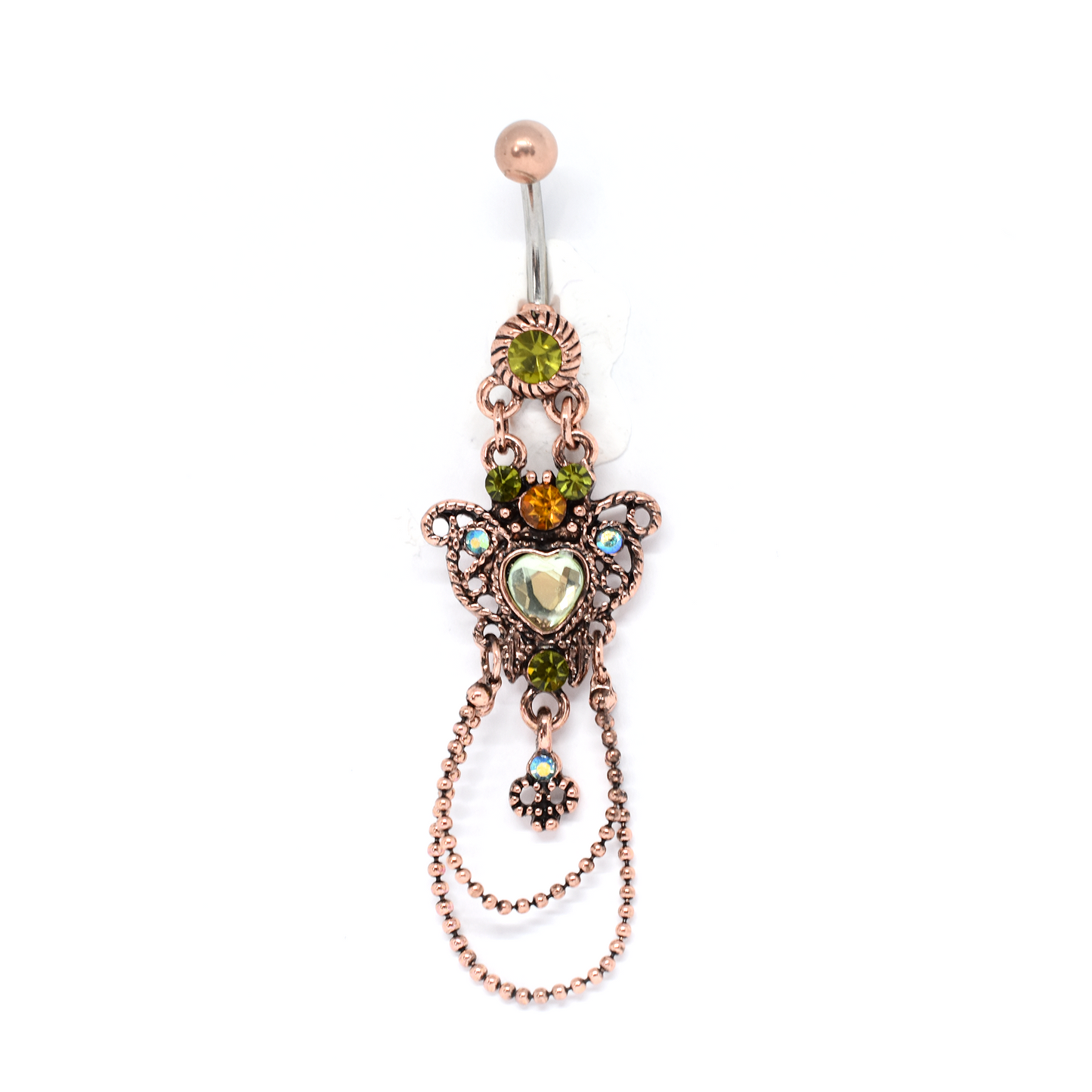 heart chandelier belly ring