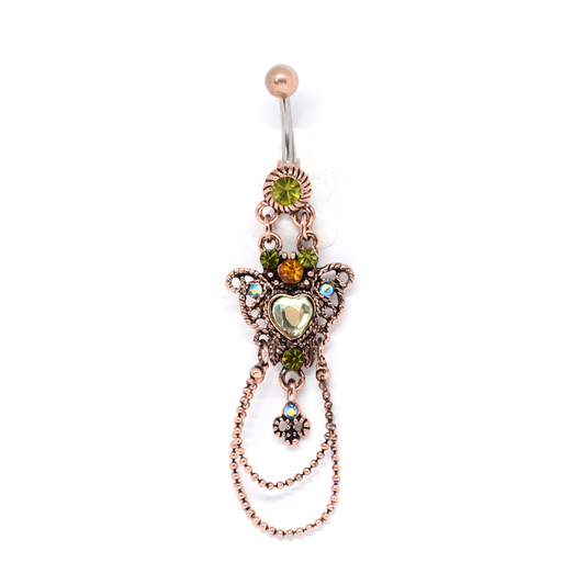 heart chandelier belly ring