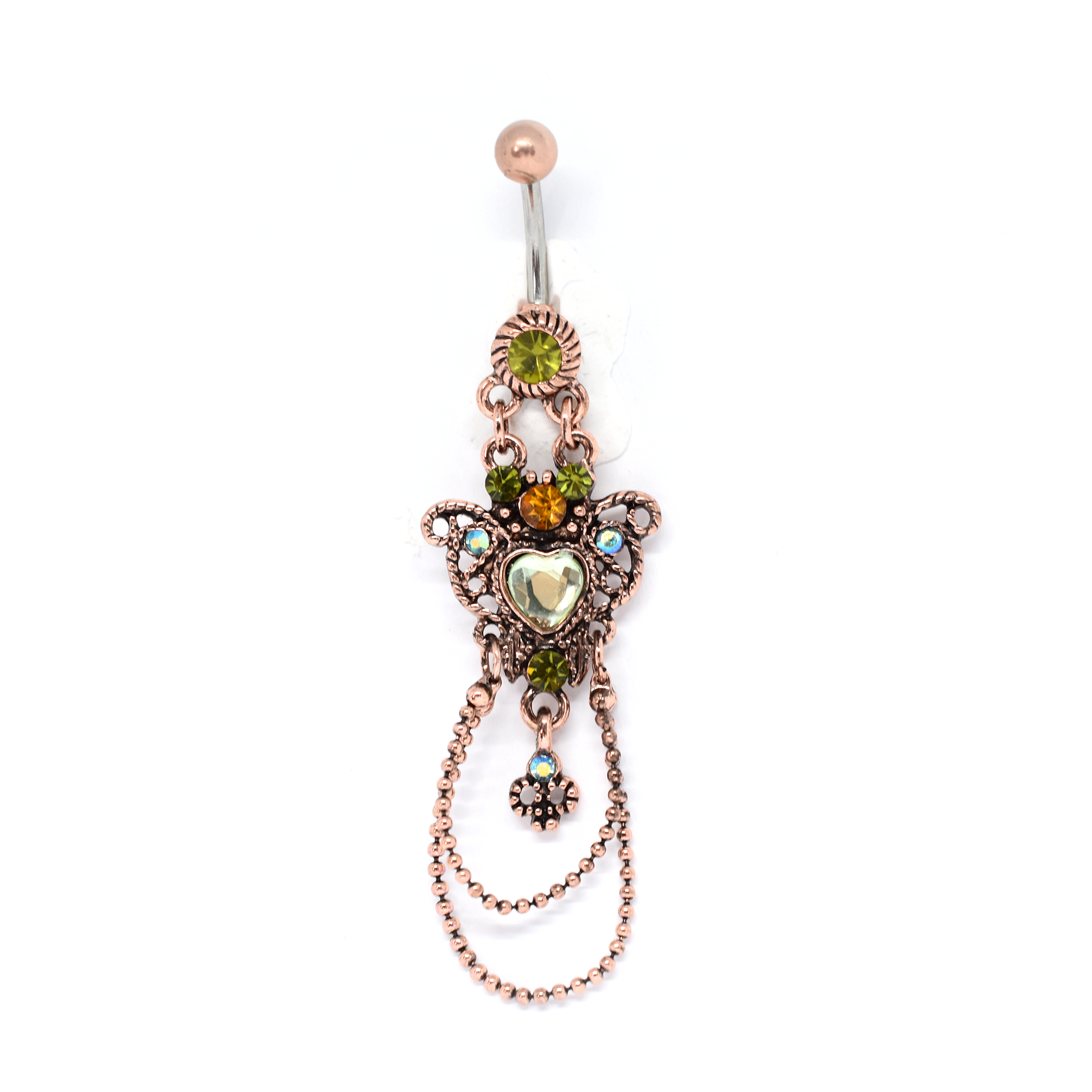heart chandelier belly ring