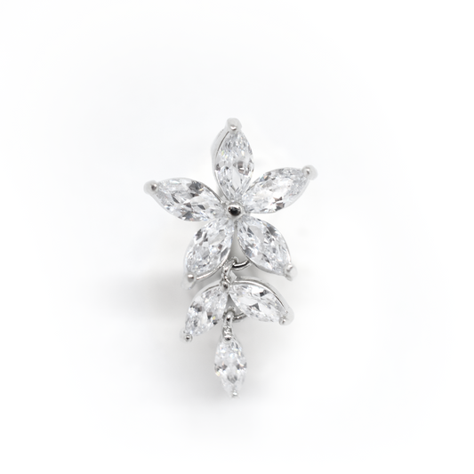 White Flower Belly Ring
