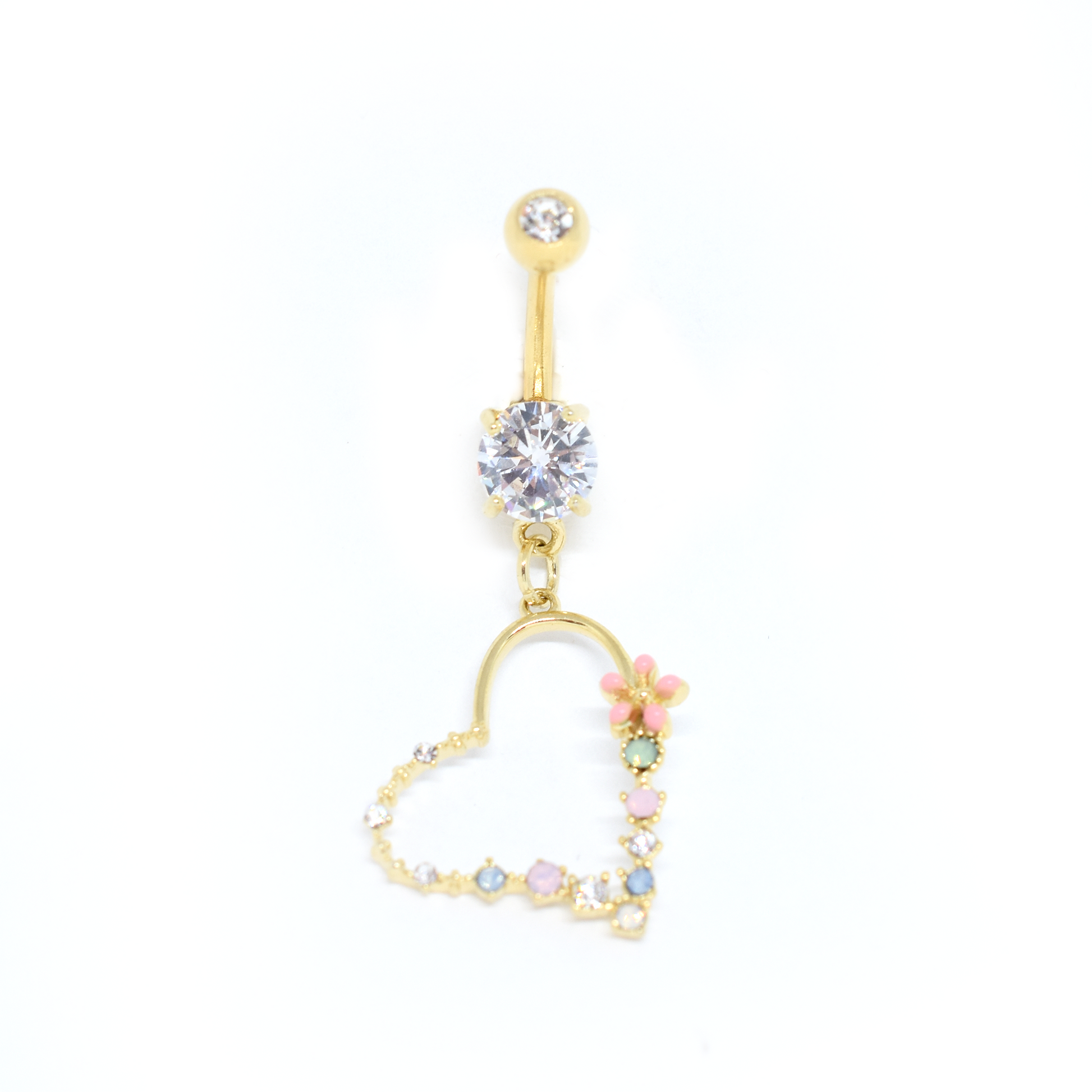 heart belly button ring