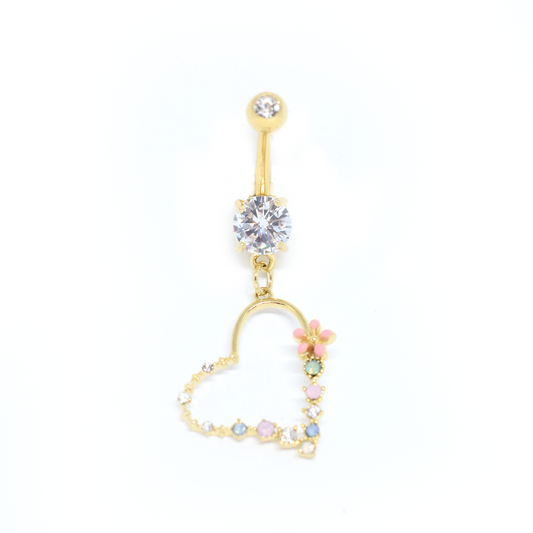 heart belly button ring