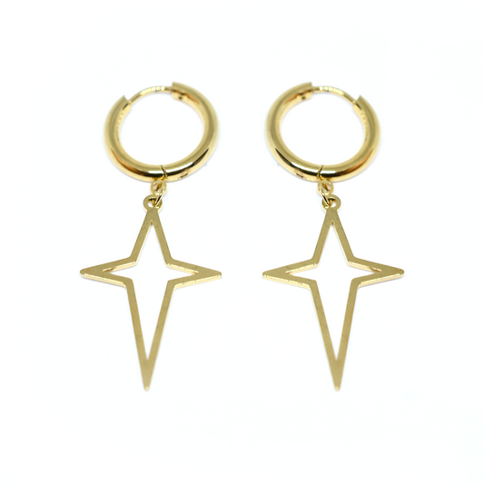 North Star Hoop Earrings