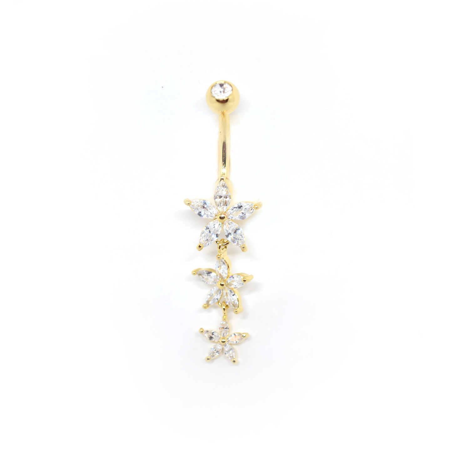 Triple Flower Belly Ring