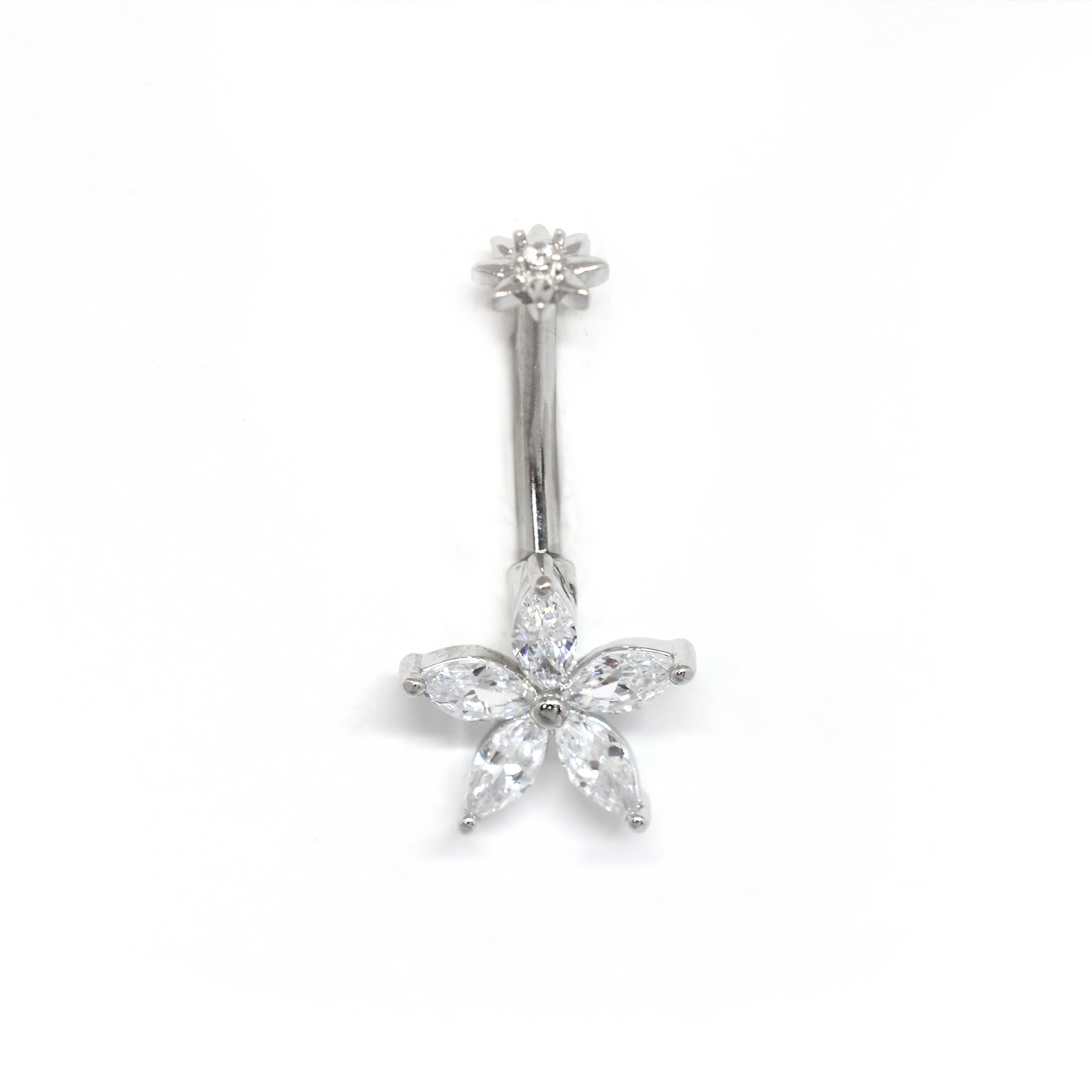 White Flower Belly Ring