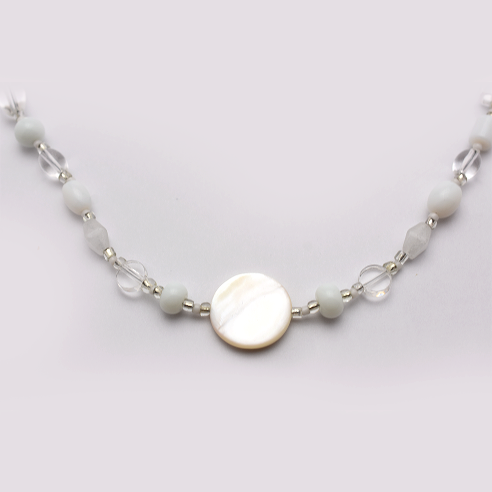 White Pearl Beaded Necklace