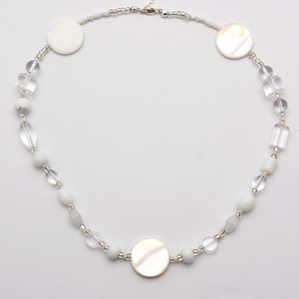 White Pearl Beaded Necklace