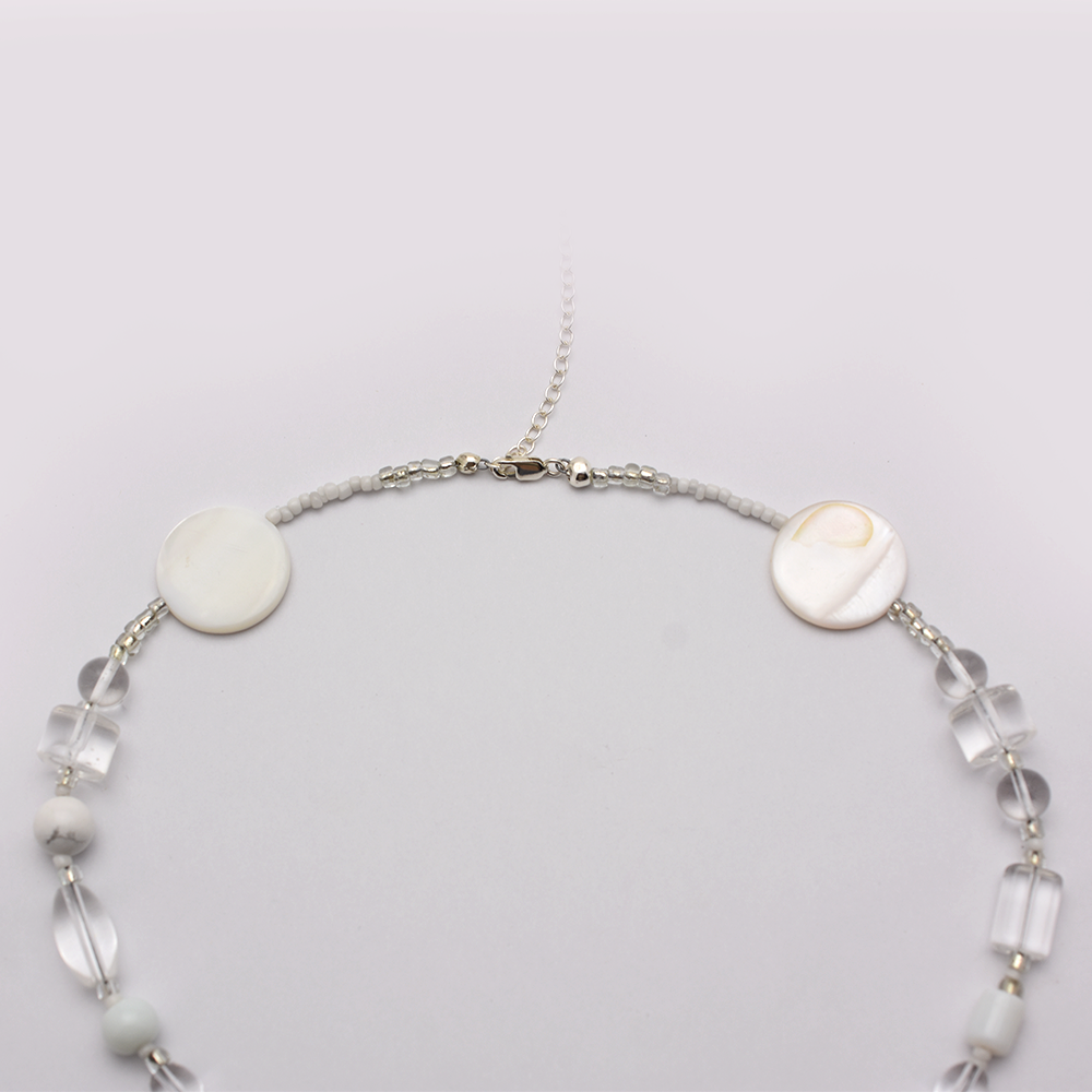 White Pearl Beaded Necklace