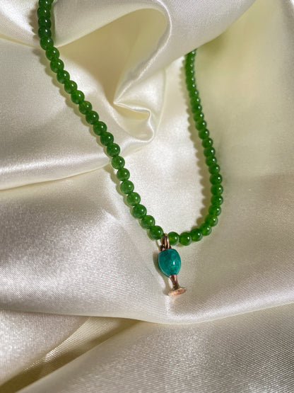 Green Wine Beaded Necklace