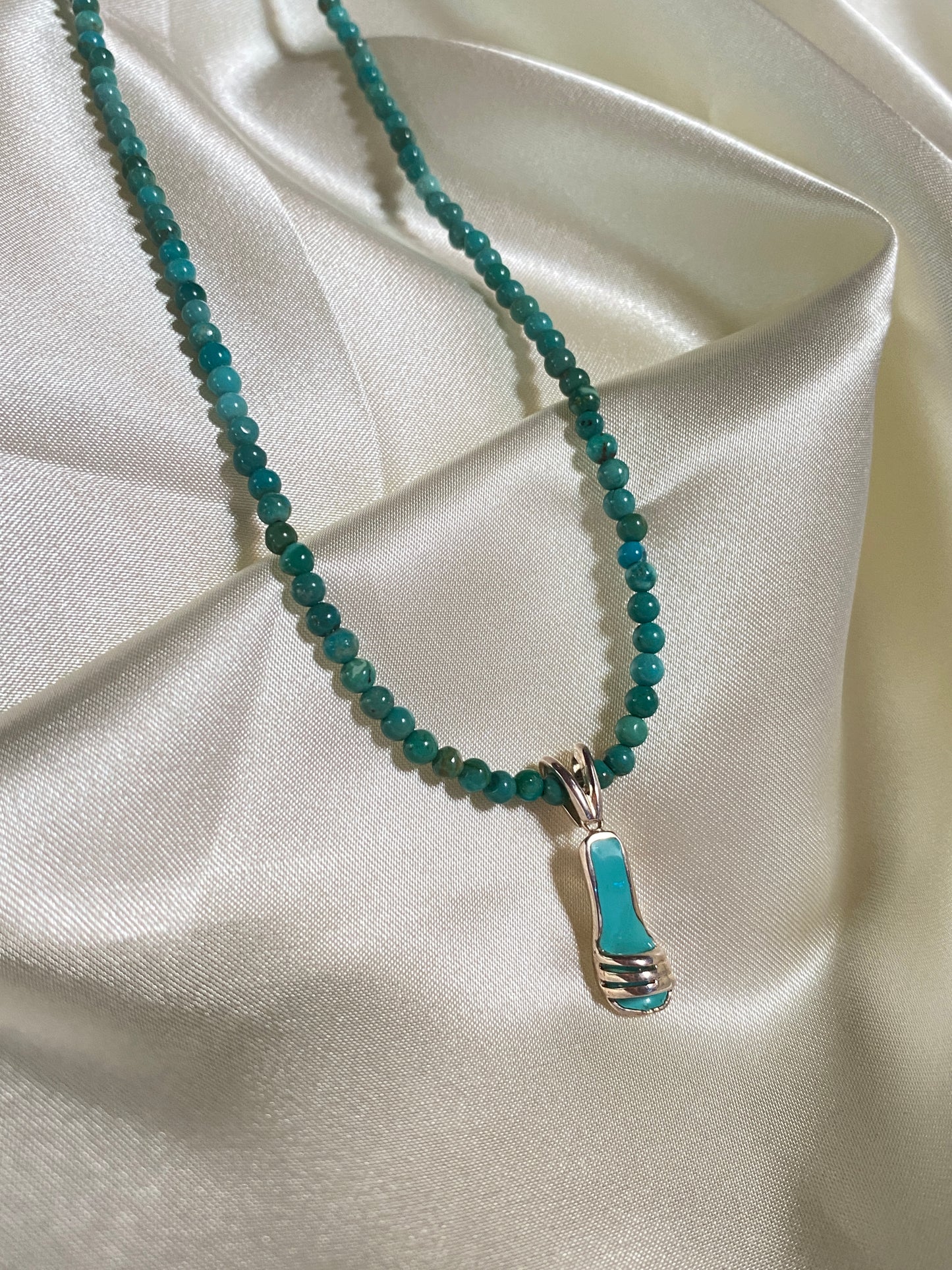 Turquoise Shoe Beaded Necklace