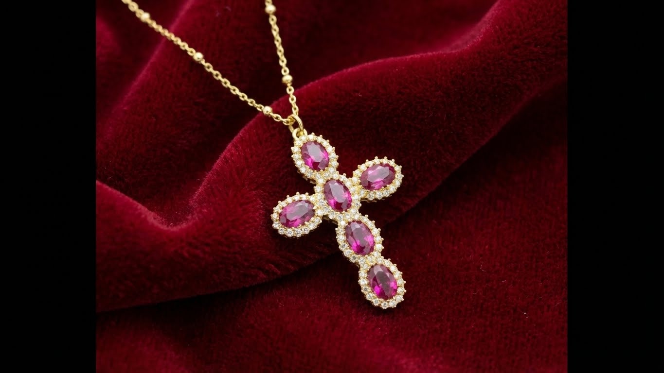 Ruby Cross Necklace