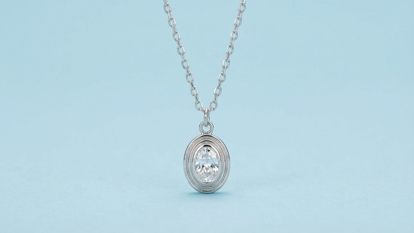 Oval Bezel Necklace