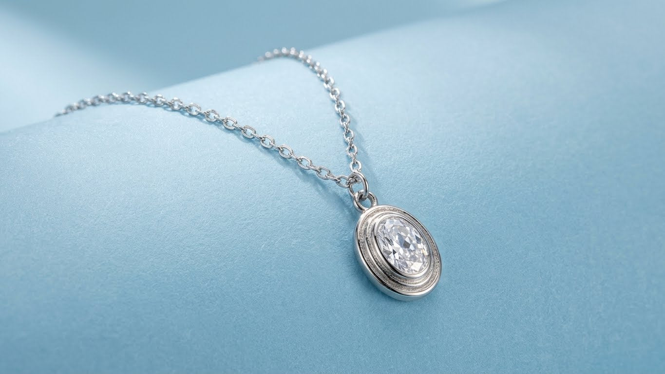 Oval Bezel Necklace