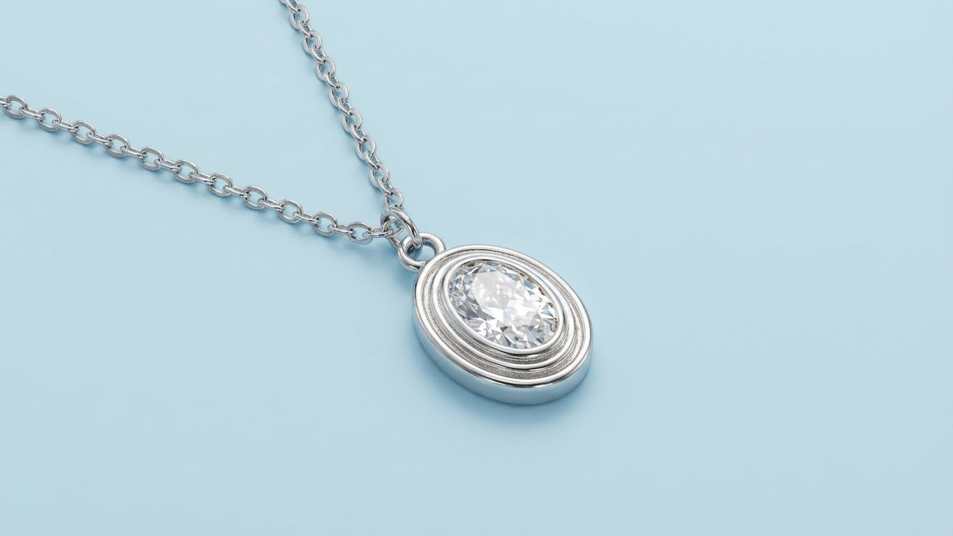 Oval Bezel Necklace