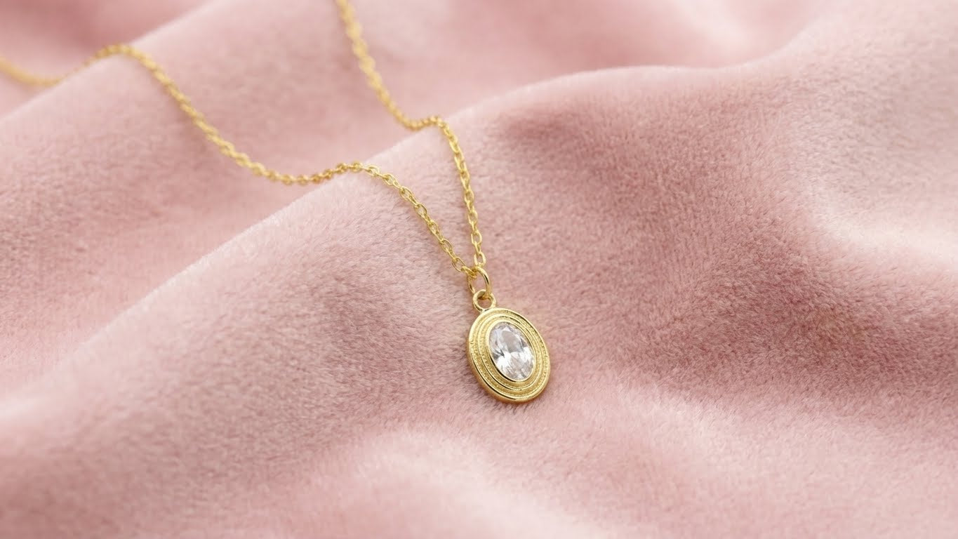 Oval Bezel Necklace