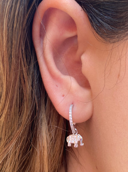 Elephant Hoop Earrings