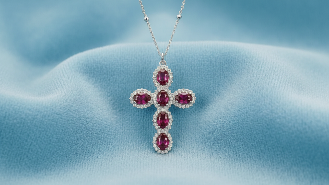 Ruby Cross Necklace