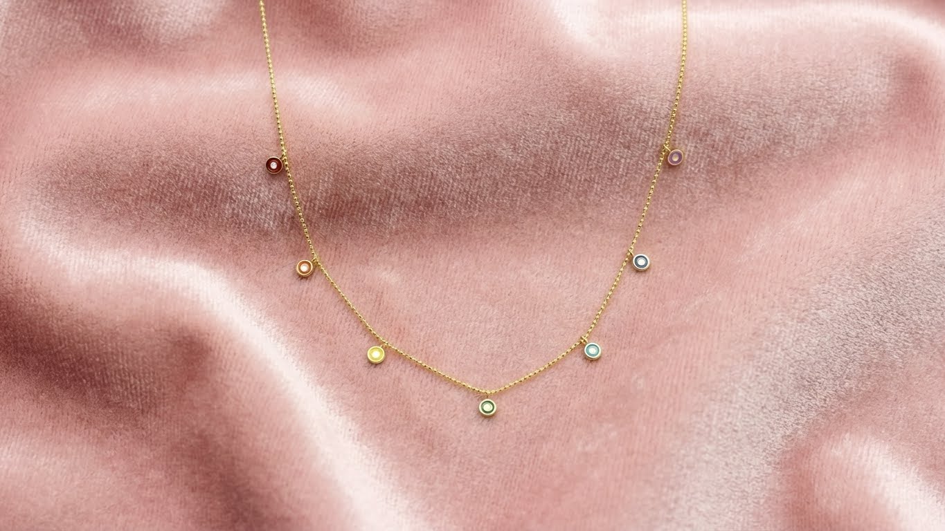 Rainbow Evil Eye Station Necklace