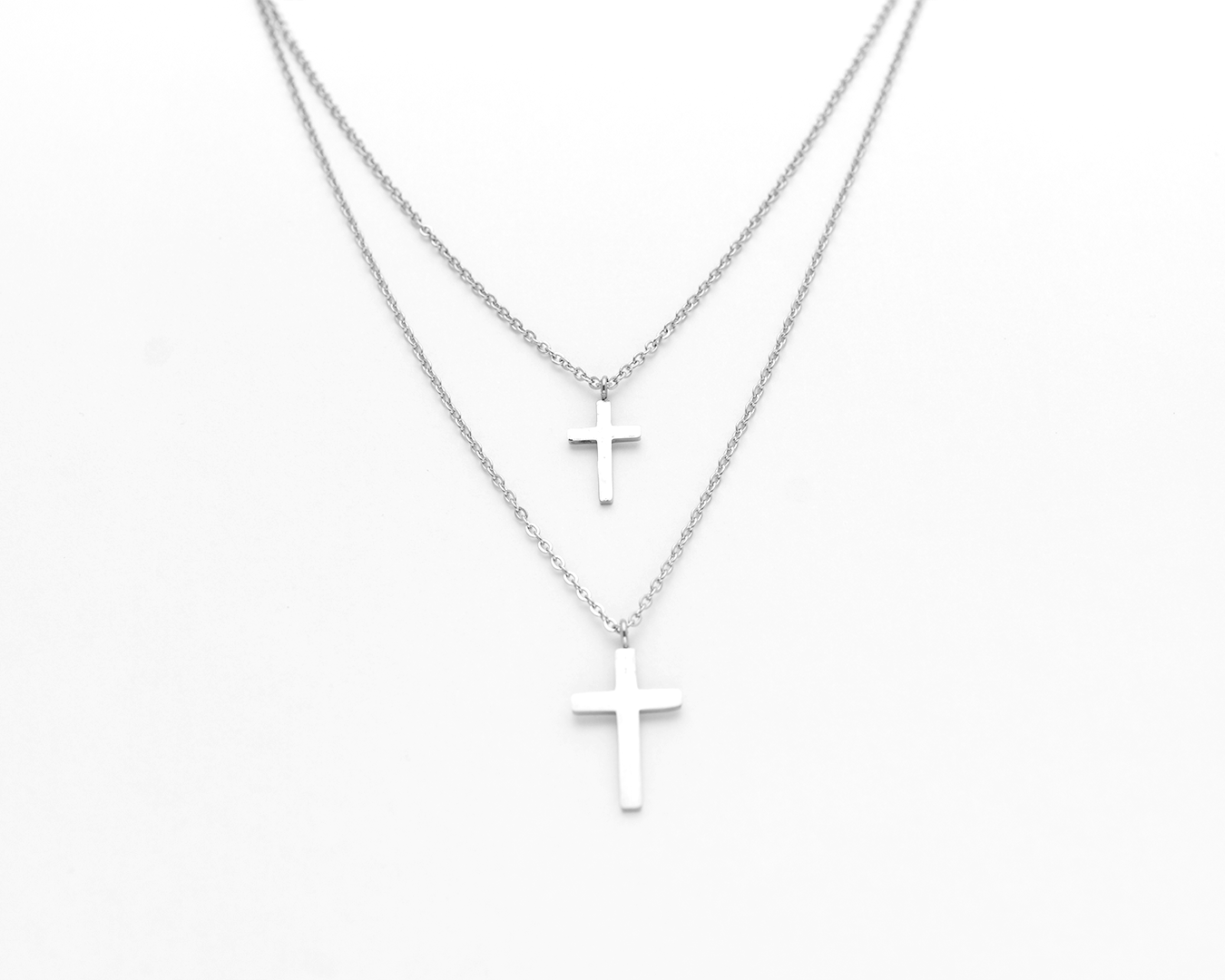 Double Layer Cross Necklace